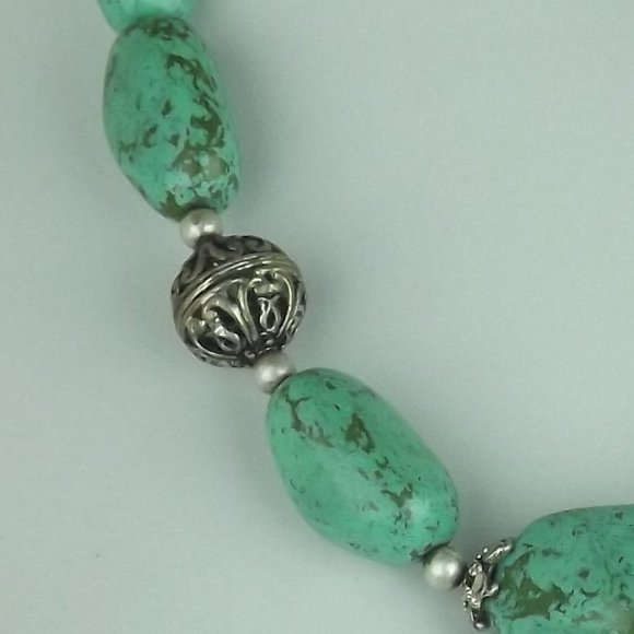 BoHo Design Turquoise Stone/Breaded Style Necklace - Picture 2 of 3